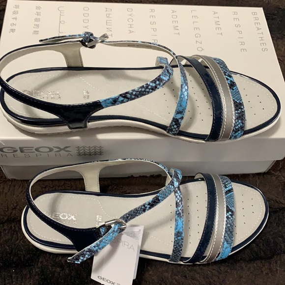 GEOX LADIES LEATHER CTOSS STRAP SANDAL SIZE 10 - Picture 2 of 4